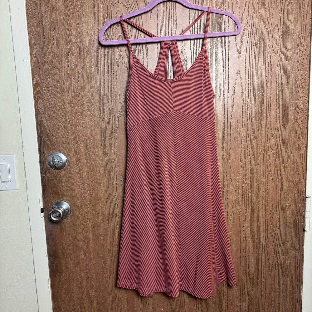 Patagonia Rust Striped Midi Dress